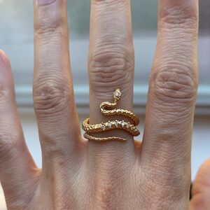 Kendra Scott Gold Snake Ring with White Accents